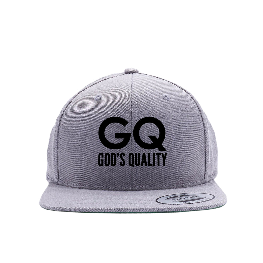 DARK GREY “ORIGINAL GQ” EMBROIDERED LOGO SNAP BACK HATS