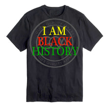 Load image into Gallery viewer, UNISEX “I AM BLACK HISTORY “ GQA LOGO T-SHIRTS
